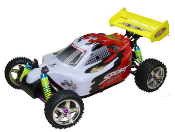 RC gas car 1/10th scale 4WD nitro powered off-road buggy