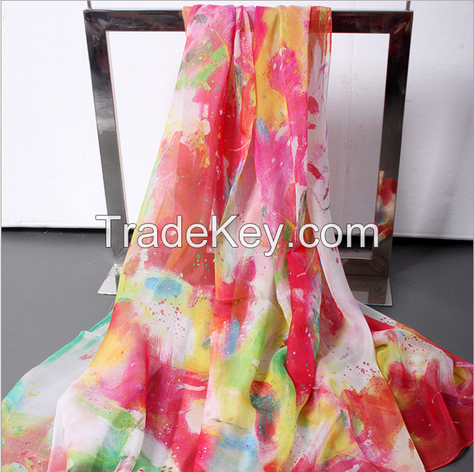 New Fashionable Sexy Scarf Gift embroidered silk scarf