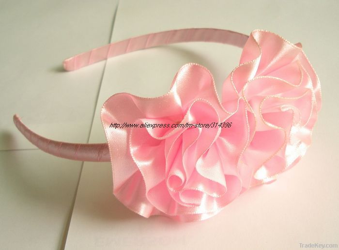 Girls ribbon flower hairband kids hair accessories