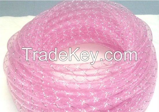 PET Round Braided Sleeve Decorative Color Polyester Tapes  for Christmas, Hair clip hoop and Light String