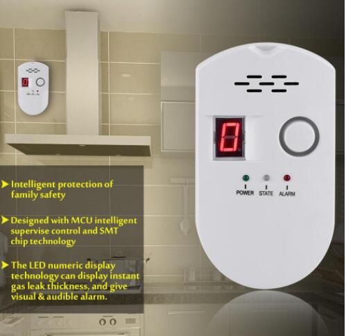 Combustible Gas Detector Portable Nature Gas Leak Location Determine Tester Sound-Light Alarm