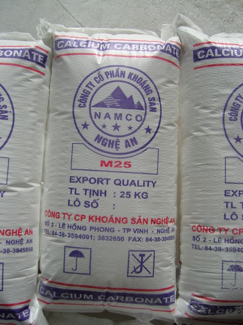 Uncoated calcium carbonate powder, size 25 micron