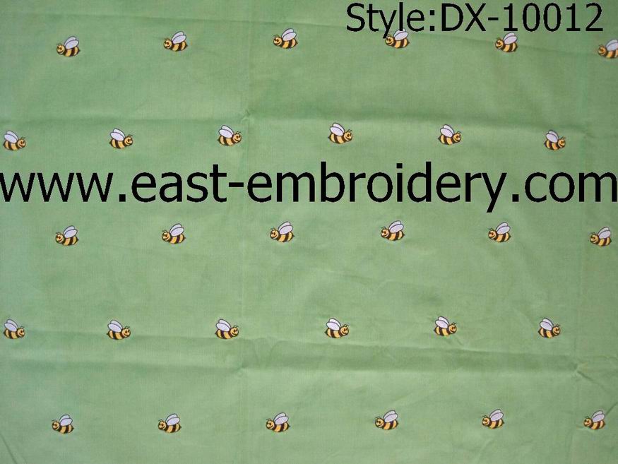 bee emb fabric on corduroy