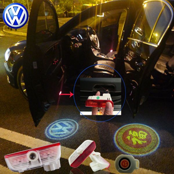 2X Latest LED Car door laser projector ghost Logo Shadow light for VW