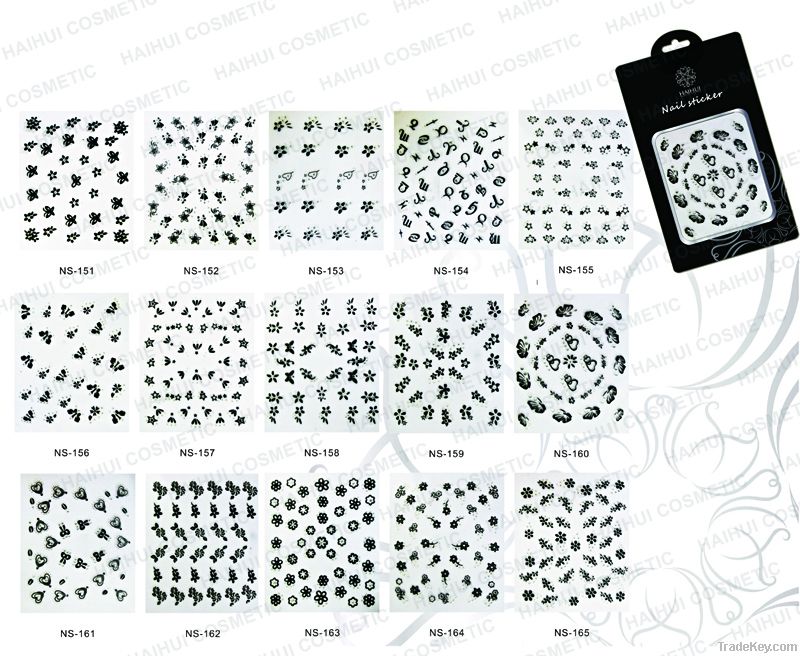 Nail 3 D stickers Black&White series