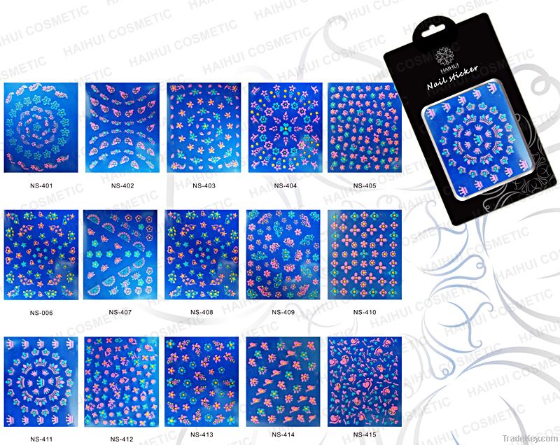 Nail 3 D stickers Blue & pink series