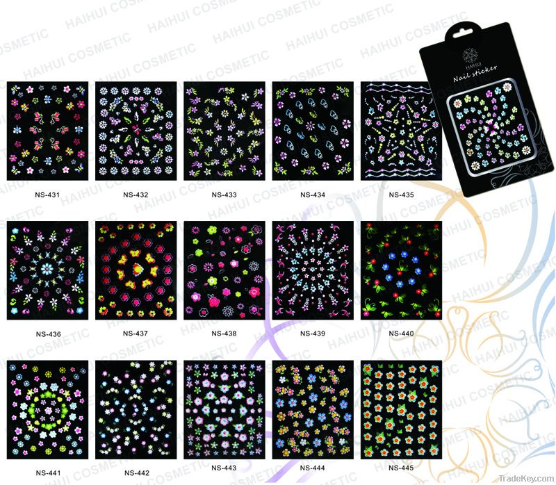 Nail 3 D stickers  Multi colors flowers