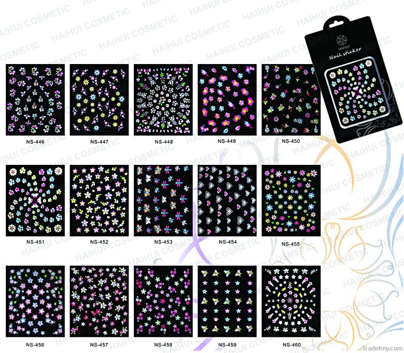 Nail 3 D stickers  Multi colors flowers