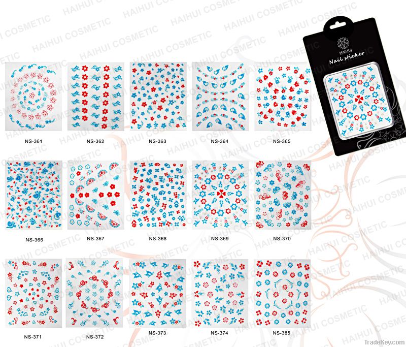 Nail 3 D stickers  Blue&red series