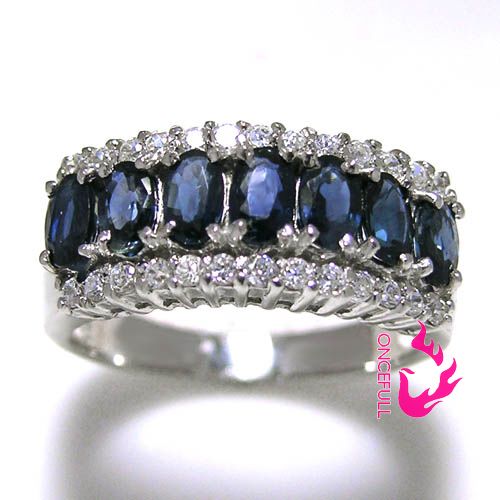 925 silver natural Sapphire ring