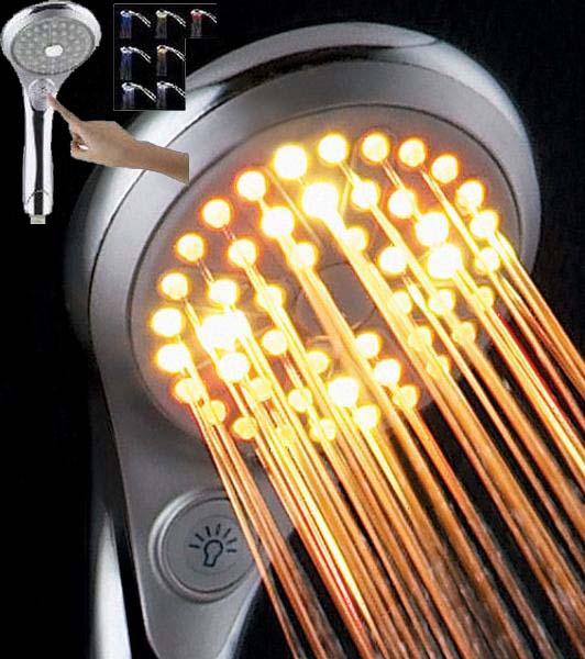 led shower head(No battery needed, with turn&off switches)