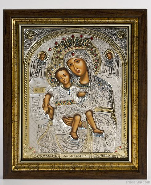 Silver Icon 925 Virgin Mary Russian