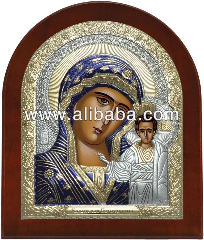 Virgin Mary Kazan Kazanska 925 Silver Icon