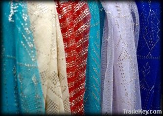 Tally art -embroidered shawls with silver plated thread