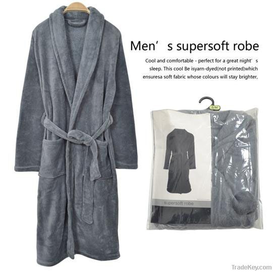 men's polar fleece stylish bathrobe