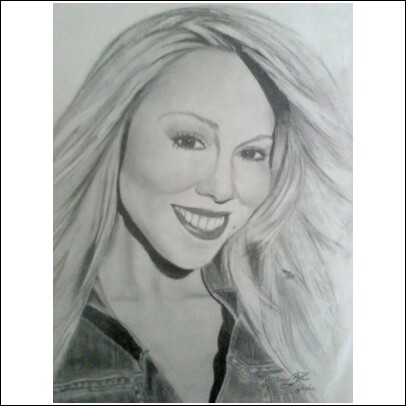 Mariah Carey Pencil Portrait