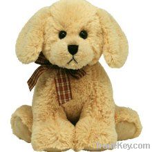 plush sitting dog with scarf