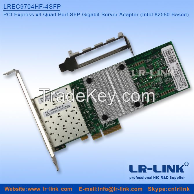 PCI Express x4 Quad Port SFP Gigabit Server Adapter (Intel 82580 Based)
