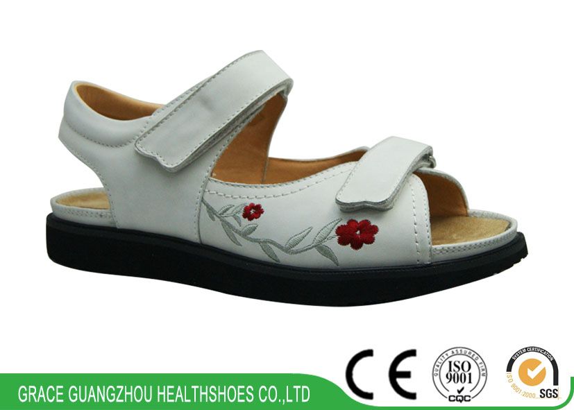 9817604 wide leather diabetic comfortable sandal health shoes