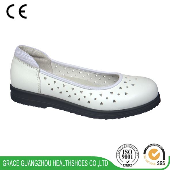 White Women diabetic Leather sandals Wide Deep Comfortable Medical Shoes