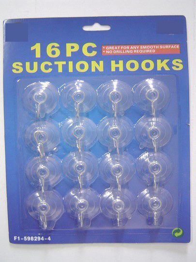 16pcs suction hooks
