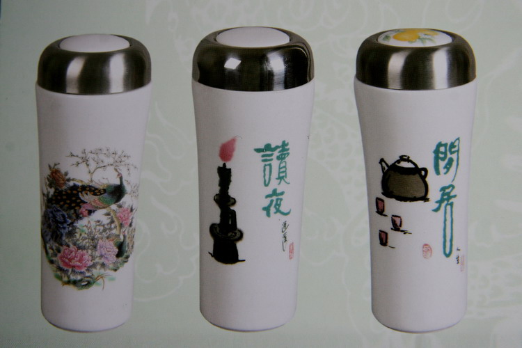 Chinese Painting Porcelain & Stainless steel Thermos