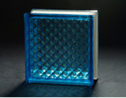 blue lattice glass block