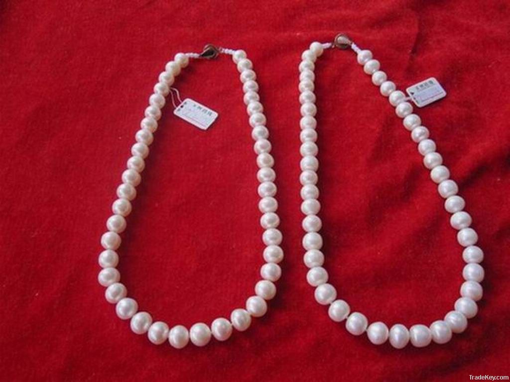 10-11MM WHITE FRESHWATER PEARL NECKLACE (SF1110)