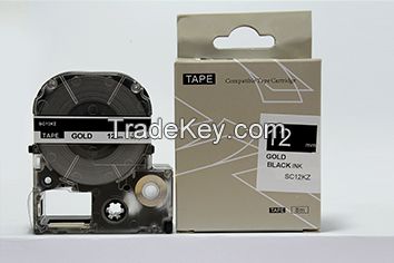 compatible  Epson LC-4wn 12mm black on white label for Epson LW label printer