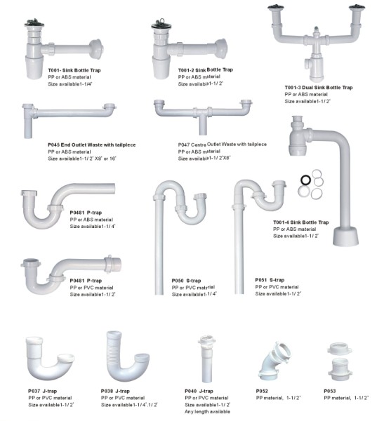 Sink Waste Series-Bottle Traps for Wash Basin/Bidet, Bathtubs