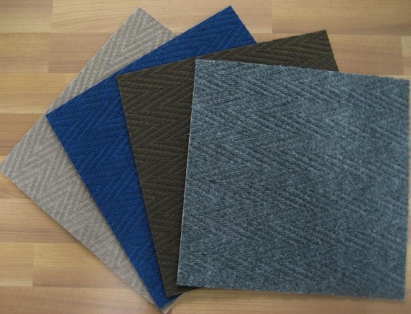 self-adhesive carpet tiles ("V" shape)