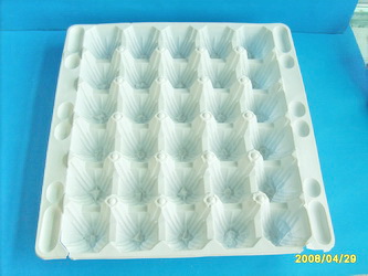 Biodegradable plastic egg trays