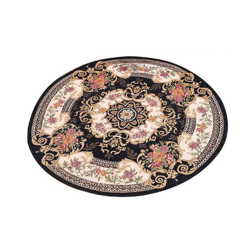 European Style Jacquard Anti Slip Round Rug Carpet