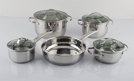 9 pcs Hollow Handle Cookware Set