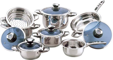 12 pcs Wide Cut Edge Cookware Set