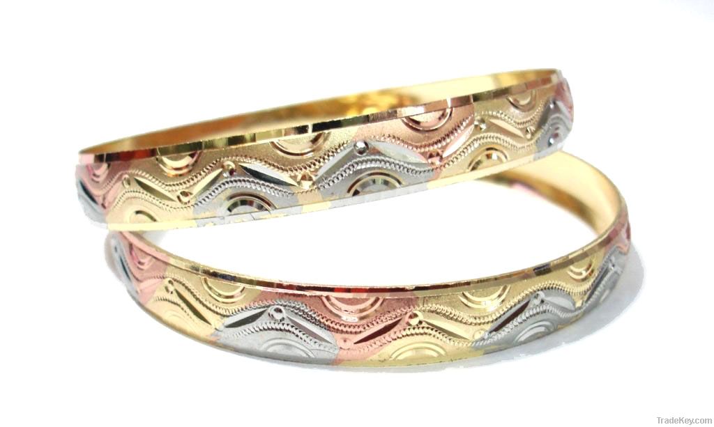 Diamond Cut Gold Plated Bangles