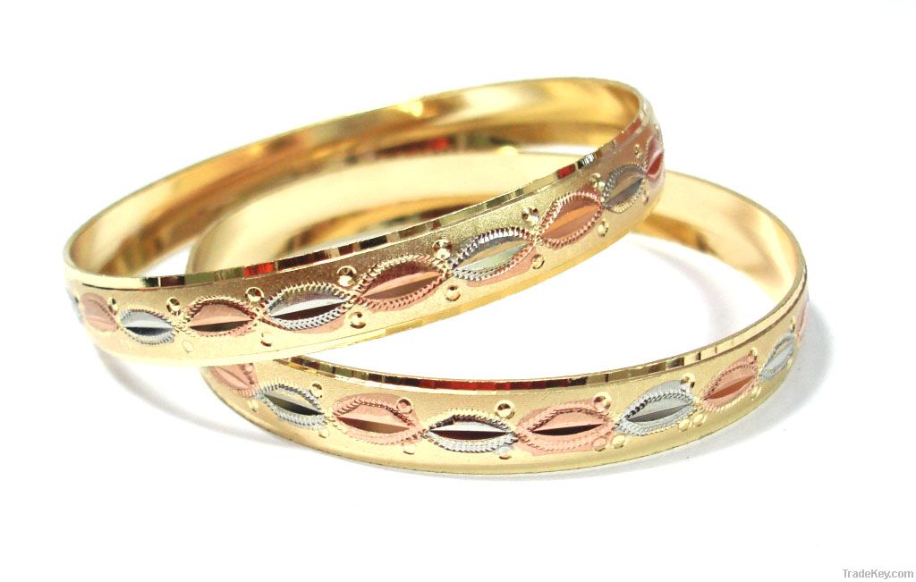 Diamond Cut Gold Plated Bangles