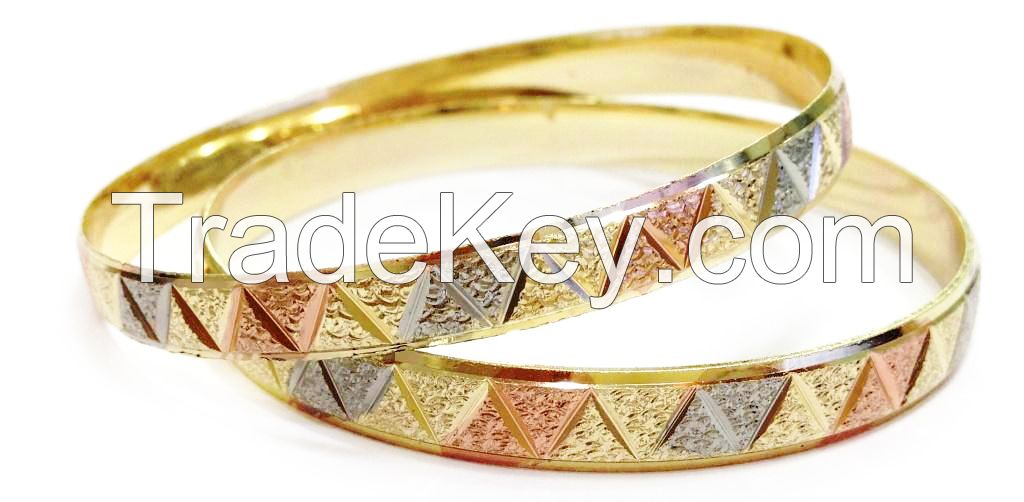 6.5mm Three Tone Bangles, Three Tone Bangles, Tres Colores Pulsera, Indian Bangles, Tri Color Bangles