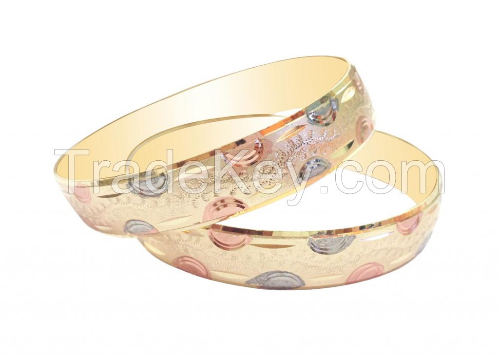 Three Tone Plated Bangles