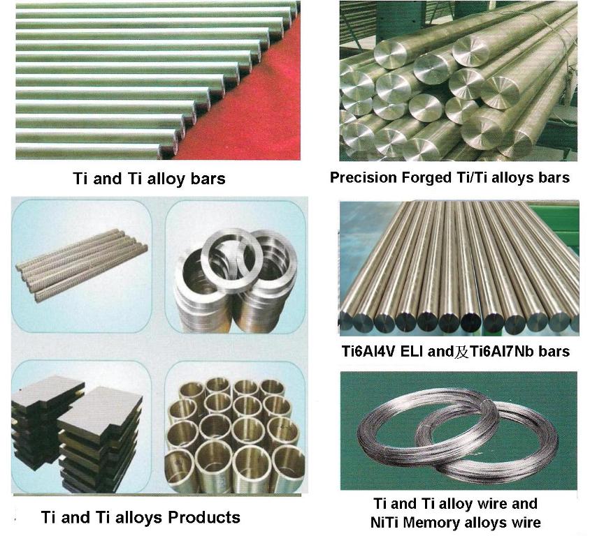 Ti and Ti alloy bars and Ingot, ELI bars, NiTi memory alloy