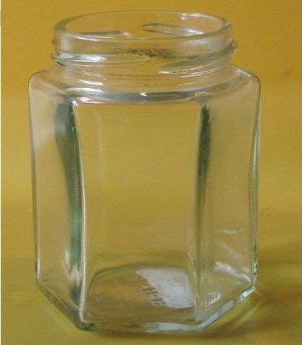 195ml Six arrises glass bottles food glass jar with tin lid