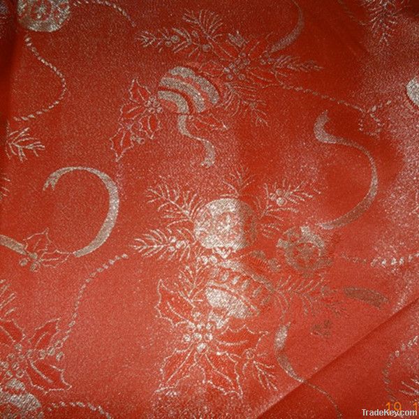 100% polyester jacquard tablecloth with gold line