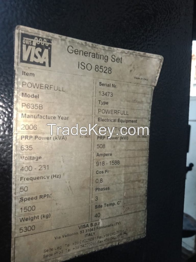 630 kva Cummins USA USED GENERATOR AT LOW PRICE