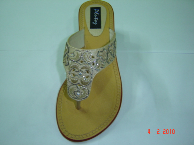 leather embroidey slippers