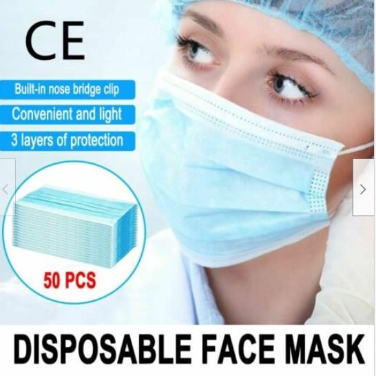 Only $0.2 Disposable 3-ply Face Mask Respirator Surgical Medical Dust