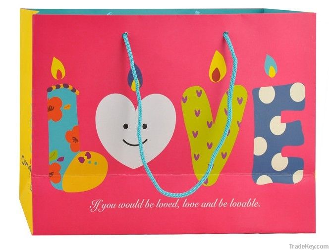 cartoon design cute colorprinting paperboard handbag, paper handbag