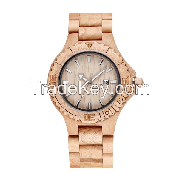 Japan Movement Bamboo Wood Watch Custom Logo