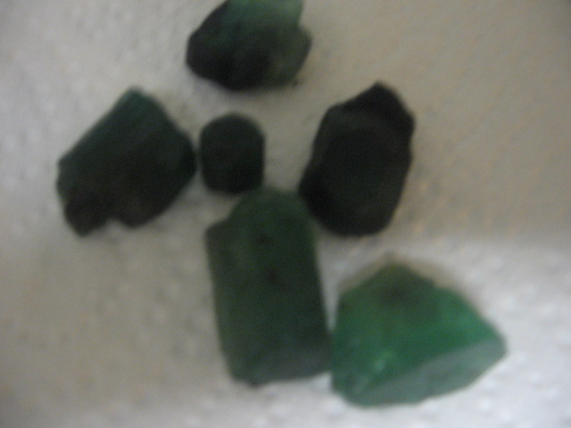 Rough emeralds