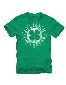 10% Irish 100% Drunk T Shirt (Small - XXL)