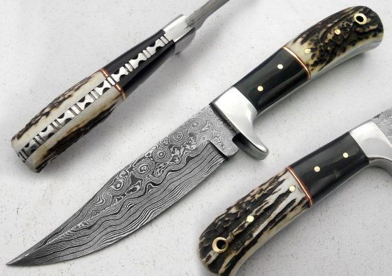 8.50&quot; Custom Manufactured Beautiful Damascus Steel hunting Knife (752-1)